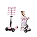 Scooter Infantil para niños de 1 a 8 años, Plegable de 3 Ruedas, Puede Sentarse y Estar de pie, Altura Ajustable,(Rosa)