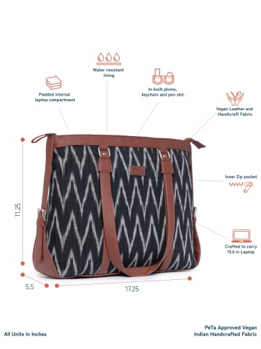 ZOUK Vegan Leather Women's Office Bag for 15.6 inch Laptop, MacBook - Image 6