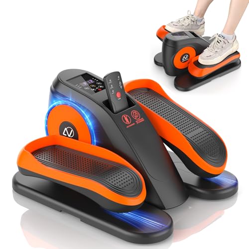 Image of Under Desk Elliptical Machine, Leg Exerciser While Sitting for Seniors with Remote Control & 12-Speeds, Quiet Portable Electric Seated Pedal Exerciser Machine for Home Office