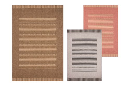 Lalee Moderner Flachwebteppich im Kaffeeton, 160 x 230 cm