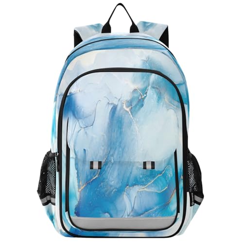 Sac à dos marbre turquoise pour voyage quotidien et école B538