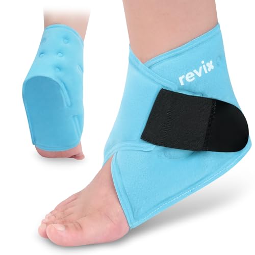 REVIX Ankle Ice Pack Wrap – Reusable Gel Cold Compression for Foot Discomfort, Ice Wrap for Feet