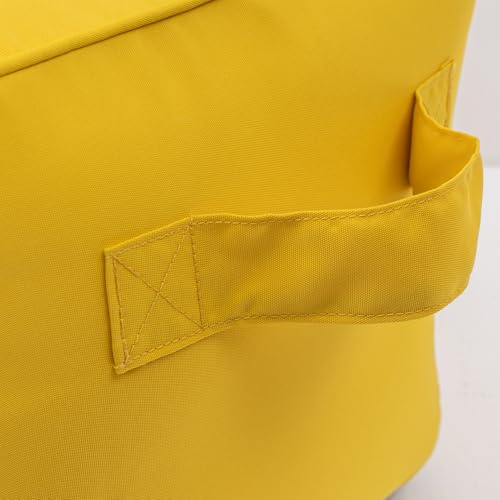 Image of QILLOWAY Inflatable Outdoor Ottoman for Patio, Water Resistant Pouf Cube 16 inch, Inflatable Foot Rest, Outdoor Footstool for Poolside, Garden,Camping, Yellow