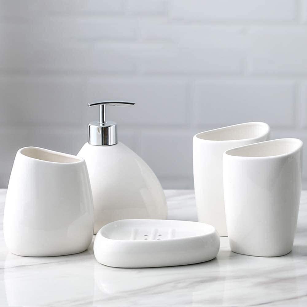 Accesorios de baño de cerámica para organizar con elegancia
