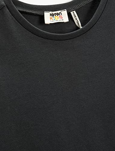 Koton STONE DETAIL WASHED EFFECT SHORT SLEEVE CREW NECK - T-shirt Imprimé - Anthracite