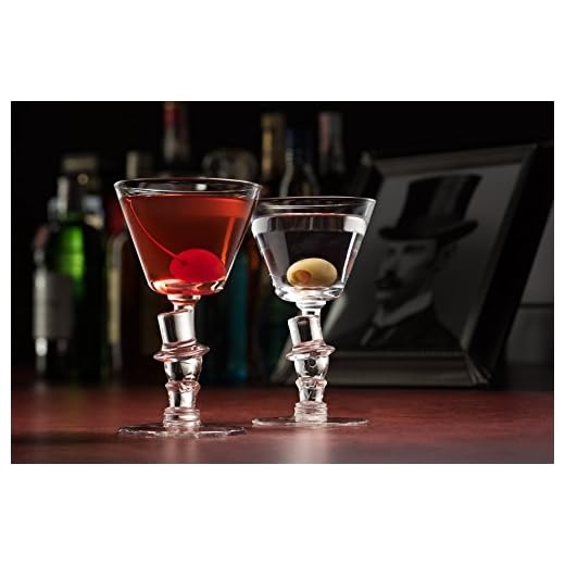 HISTORY COMPANY Vieja copa de cóctel"sombrero de copa" de Knickerbocker (Caja de regalo de 2) Claro