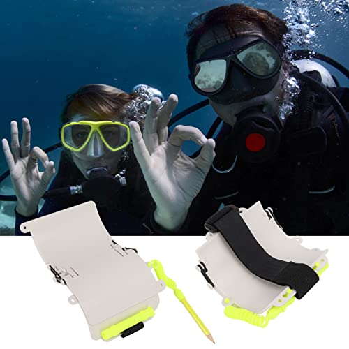 with Pencil,Wrist Writing Dive Slate, 3 Panels Underwater Writing Slate,Scuba Diving Wrist Slate Underwater Communication Tools with Luminous (UW-193W no luminous), Wrist Writing Dive Slate,with