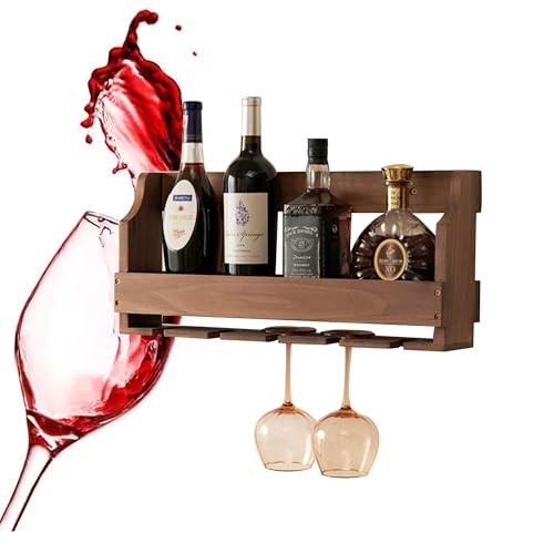 Étagère murale de cuisine pour bouteilles d'alcool et verres de salon