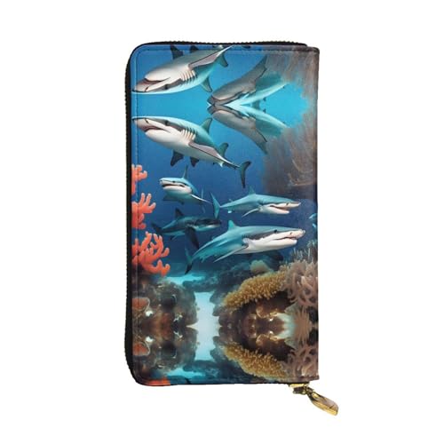 Portefeuille en cuir requin 19x10cm pour homme et femme