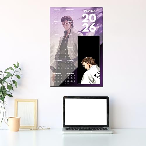 Image of 2026 Anime Calendar - Sosuke Aizen from Bleach | 12 inch x 18 inch size | Wall Decoration Aesthetic Calendars