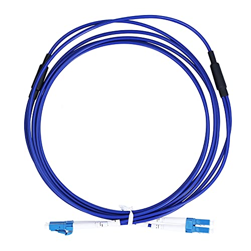 Rankomu Cable de conexión de fibra óptica de puente óptico, puente blindado, cable óptico de 2 núcleos de modo único, LC/UPC a LC/UPC, componentes de control industrial, 2 m de longitud, azul