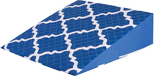 Healthsmart Bed Wedge Pillow And Triangle Wedge With Elevated Incline For Neck, Knee & Back Pain, Headaches, Reflux, Shoulders, Foot Support Or Restless Leg Syndromex, Blue Moroccan, 24 X 24 X 7 " #TOP1