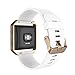 Simpeak Sport Band Compatible with Fitbit Blaze Smartwatch Sport Fitness, Silicone Wrist Band with Meatl Frame Replacement for Fitbit Blaze Men Women, Small, White Rose Gold Frame
