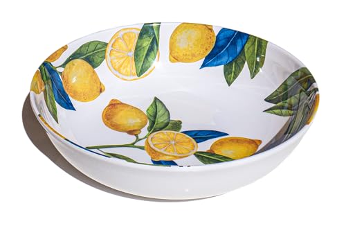 Abode Homewares Lemon Orchard Pure Premium Melamine Serving Bowl, 11.9"