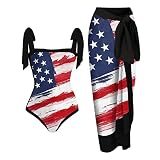 Womens Swimsuits Plus Size High Waisted 4Th of July Swimwear for Women Swimwear Cover Up Sexy 2 Piec