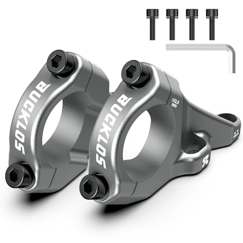 BUCKLOS Direct Mount Stem Mountain Bike 31.8mm Bar Clamp MTB Handlebar Stems 2 Pieces Lightweight Split High Rise Bicycle Stem Adjustable Extension 58-64mm for Dual Crown Fork Downhill Enduro E-Bike