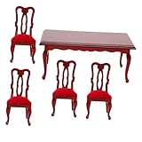 Table miniature : cet ensemble table et chaises à l'échelle 1/12, au design réaliste, est le cadeau idéal pour vos amis