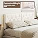 KOMFOTT Wall-Mounted Headboard for Twin Size Bed, Linen Fabric Upholstered Headboard with Adjustable Height, Modern Button-Tufted Padded Headboard for Bedroom, Wall-Mounted Kits Included (Beige,1)