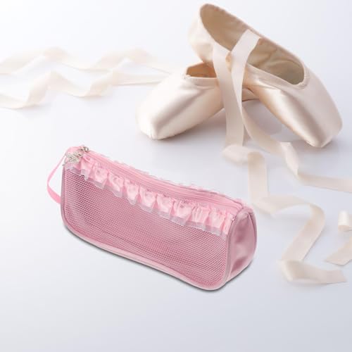 Rangement chaussures de danse de ballet rose pochette ventilée gym