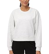 THE GYM PEOPLE Women's Crewneck Cropped Pullover Sweatshirt Cute Basic Long Sleeves Workout Tops