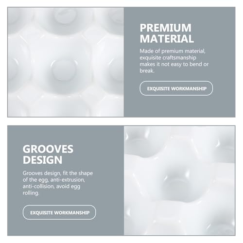 Contenedor para huevos de cerámica blanco de 12 compartimentos estable 7