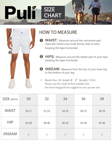 PULI Masculino Vestido de Golfe Shorts Negócios Casual Estiramento Trabalho Caminhadas Secagem Rápid