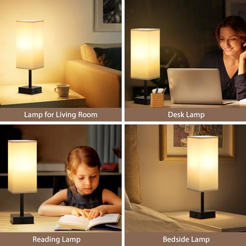 Lampe de chevet tactile à intensité variable avec chargeur USB-C