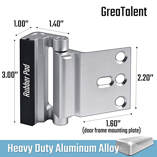 Greatalent 3Pack Home Security Door Reinforcement Lock Childproof, Add High Security To Home Prevent Unauthorized Entry, Aluminum Construction Finish #TOP6