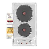 Exquisit EMS 301-2 Duo-Massekochfeld | 6 Leistungsstufen | 3500 Watt | Edelstahl ...