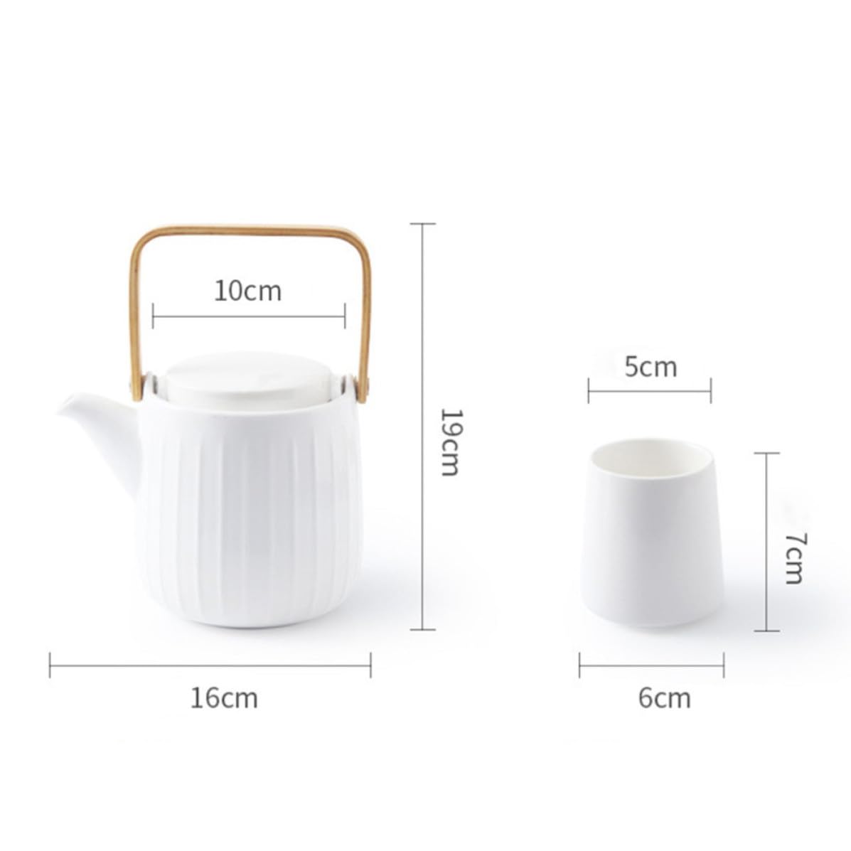Service à Thé en Céramique Théière et 6 Tasses, Design Unique et Isolation Thermique, Bureau Maison
