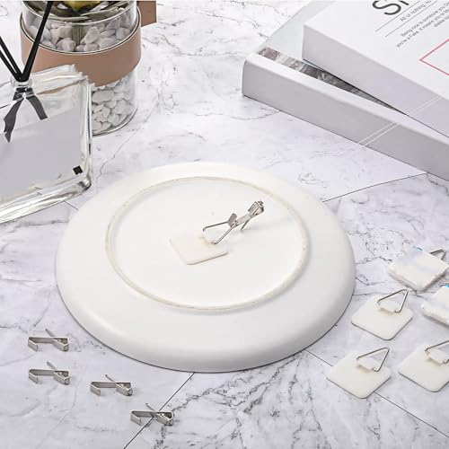 Image of Gisafai 100 Pcs Invisible Plate Hangers for The Wall 1.25 In 50Pcs Vertical Plate Holders 50 Pcs 30lbs Picture Hangers with Nails for Plate Pictures Photo Decorative Frame Wall Hook Art Supplies Decor