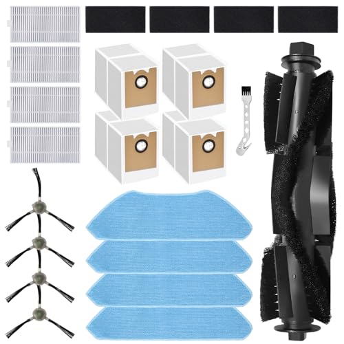 KiimSin Repuestos para Lefant M 2 / M 2 Pro / M2S Pro/ M2 Plus Accesorios aspiradoras Robot, 1 Cepillo Principal, 4 paños, 4 Bolsas para Polvo, 4 filtros, 4 cepillos Laterales