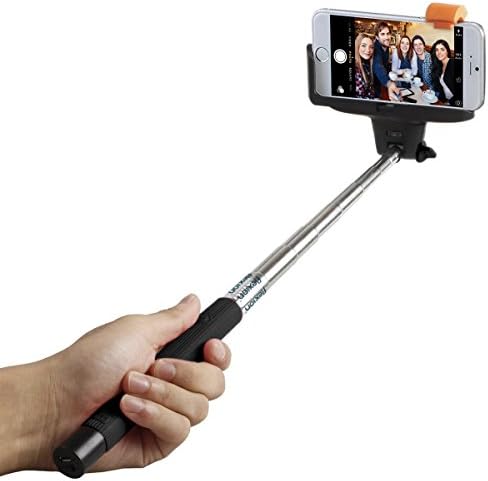Selfie Stick Bluetooth W/ Remote Button-Stainless Steel Adjustable Phone Clamp, Designed for Self-shooting by Iphone, Digital Camera and Android Phones (Best Selfie Stick w/Remote), As Seen On TV