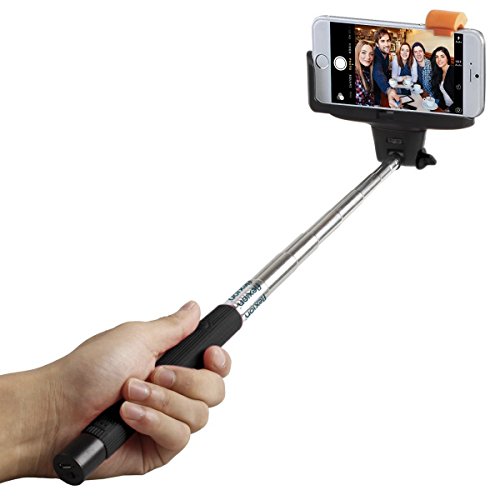 Selfie Stick, Flexion™ QuickSnap Pro 3-In-1 Self-portrait Monopod Extendable Wireless Bluetooth Selfie Stick with built-in Bluetooth Remote Shutter