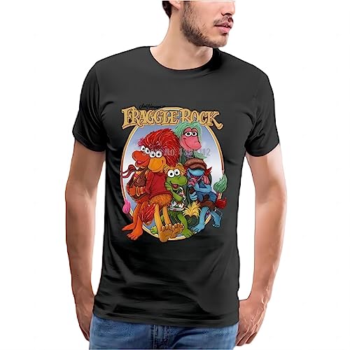 202 Summer Fashion Streetwear Short Sleeve Tees Fraggle Rock TV Show Group Hug Adult T Tshirts Camisetas y Tops(Medium)