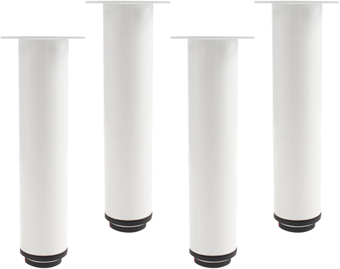 Cabilock 4pcs Adjustable Stainless Steel Furniture Legs Adjustable Height Table Legs Modern Metal for Sofa Coffee Table Desk Support 180-320mm White