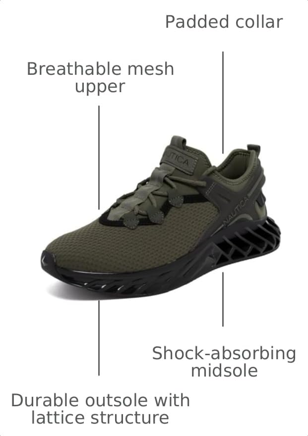 Image of Nautica Men's Casual Fashion Sneakers - Lightweight Lace-Up Athletic Walking Shoes for Gym & Tennis, Comfortable