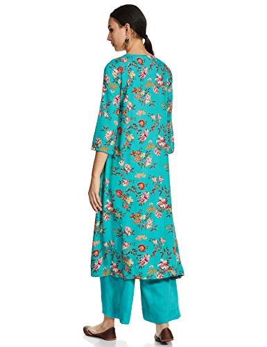 Image of BIBA Women Viscose A Line Printed Suit Set
