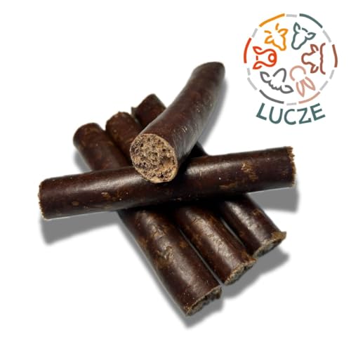 Lucze, Welpensnacks für Hunde, Hypoallergenic Leckerlis 30 Stück x 12cm, Natürliche Kaurollen, Trockenfleisch in Kollagenhülle, Eigenherstellung