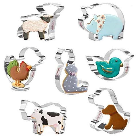 Crethink 7-Piece Farm Animal Cookie Cutters Set Cover