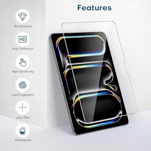 Image of Premium Tempered Glass Screen Protector for iPad Pro 11-Inch (M4, 2024) | 9H Hardness | Anti-Scratch & Anti-Fingerprint | HD Clear | Easy Installation