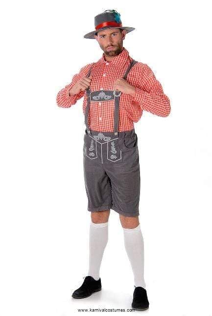 DocraShop Ltd Mountain Guide Men's Fancy Dress Costume, with Lederhose, Shirt and Hat