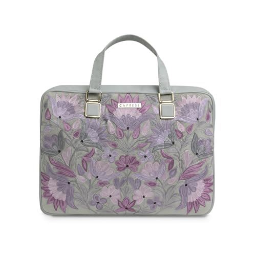 Image of Caprese Siji Tresna Large Laptop Bag for Women with Adjustable & Detachable Strap | Stylish Kashida Embroidery Laptop Handbag | 16-Inch Compatible Spacious Office Bag with Smart Sleeve
