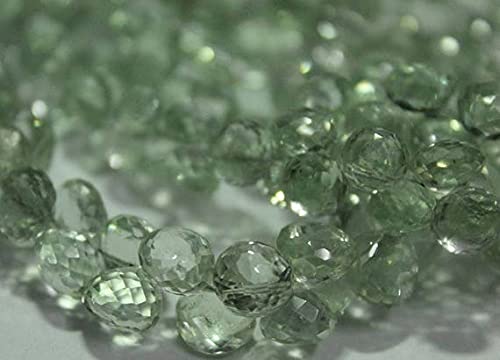 Prasiolite améthyste verte en perles oignons facettées 8mm pour création de bijoux uniques