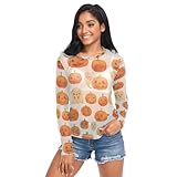 Photo Gallery happy halloween pumpkin face donne vedere attraverso manica lunga girocollo mesh sheer top, felice halloween pumpkin face, xl Photo Gallery happy halloween pumpkin face donne vedere attraverso manica lunga girocollo mesh sheer top, felice halloween pumpkin face, xl