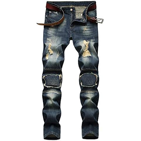 AIYINO Mens Stylish Ripped Biker Jeans Cover