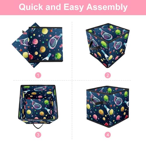 Boîte de rangement pour raquettes de tennis pliable cube