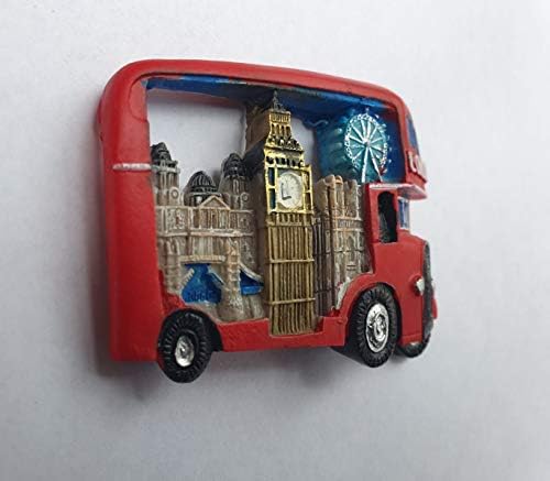 London Gift /Souvenir Fridge Magnet - Red Bus Collage