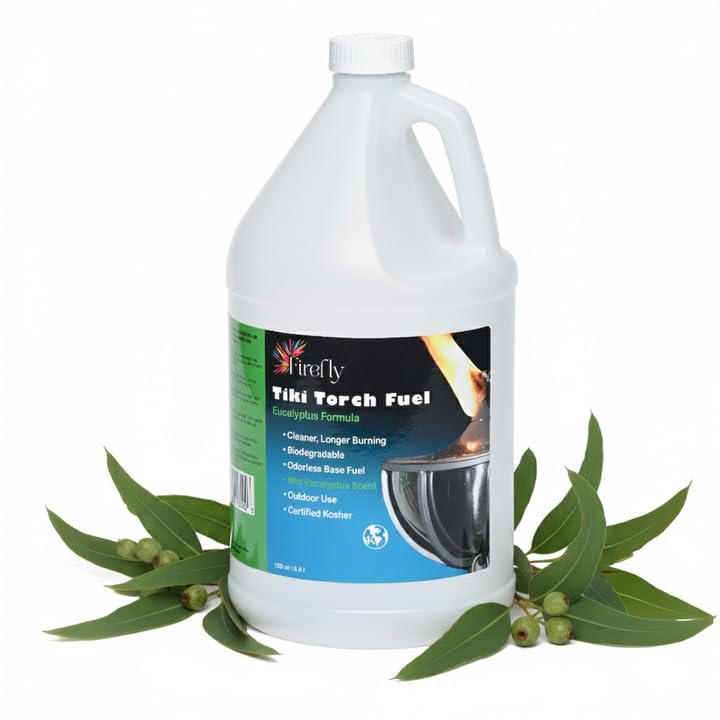 Image of Firefly Eucalyptus Formula - Tiki Torch Fuel Lamp Oil - Clean Burning, Low Smoke, Outdoor Use, 1 Gallon