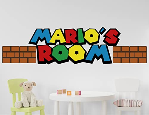 Kyle Cornhole Custom Name Wall Decal - Mario Wall Sticker - Color Bricks Wall Decor Art Peel & Stick - Boys Girls Room Decor Unisex - Personalized Letters Name Stickers - Ka1002 #TOP1